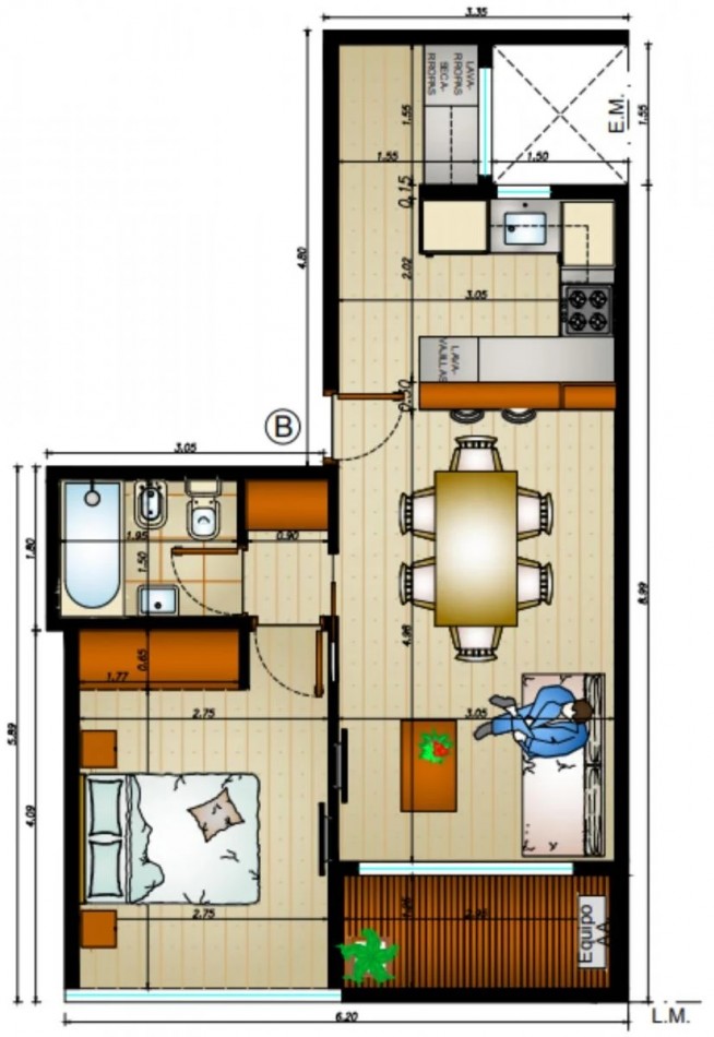 VENTA de DEPARTAMENTO de 1 Dormitorio en La Plata